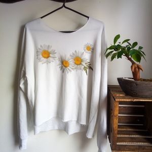 WILDFOX Oversized Flower Sweater